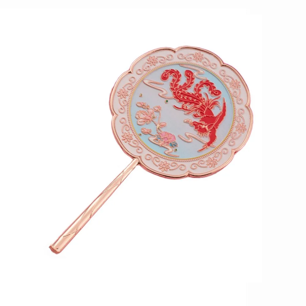 

Vintage 3D Flower Makeup Mirror Butterfly Textured Exquisite Metal Cosmetic Mirror Chinese Style Handheld Mirror Girl Gift