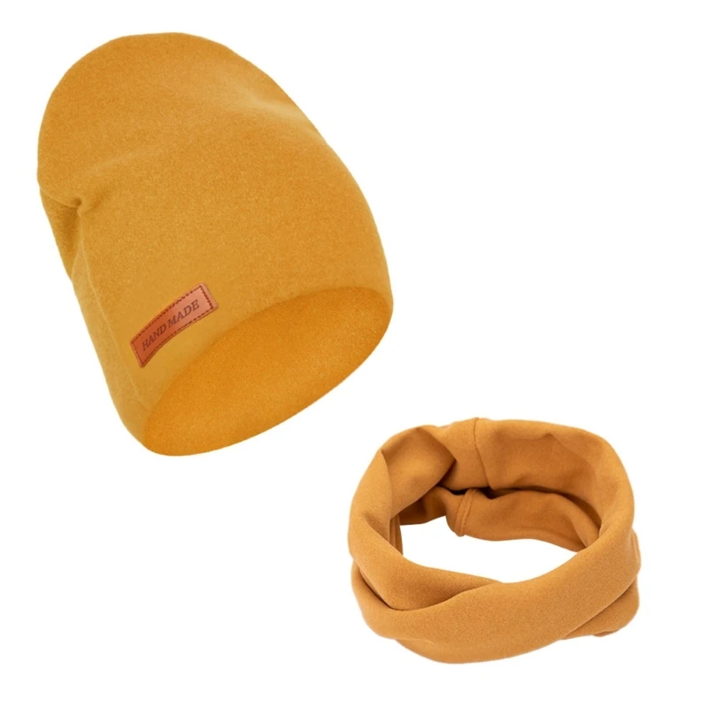 Faux Cashmere Kid Hat with Scarf Set Fashionable Child Cap with Scarf Warm & Stylish Kids Winter Essential set