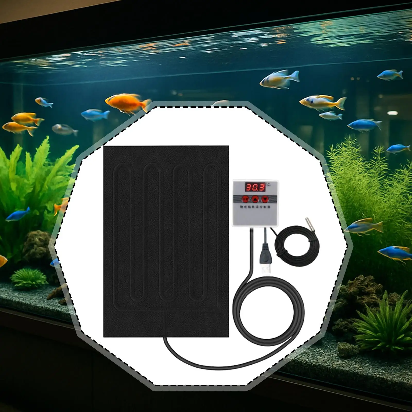 Reptile Heating Pad Heater with Temperature Control Terrarium Heating Mat Warming Cushion for Bird, Frogs, Breeding, Snake
