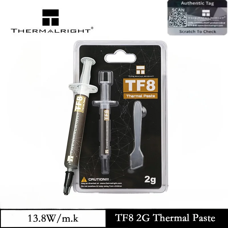 

Thermalright TF8 Термопаста 13,8 Вт/м.k Состав радиаторов Высокая долговечность для всех радиаторов Кулер для процессора GUP с инструментом для нанесения