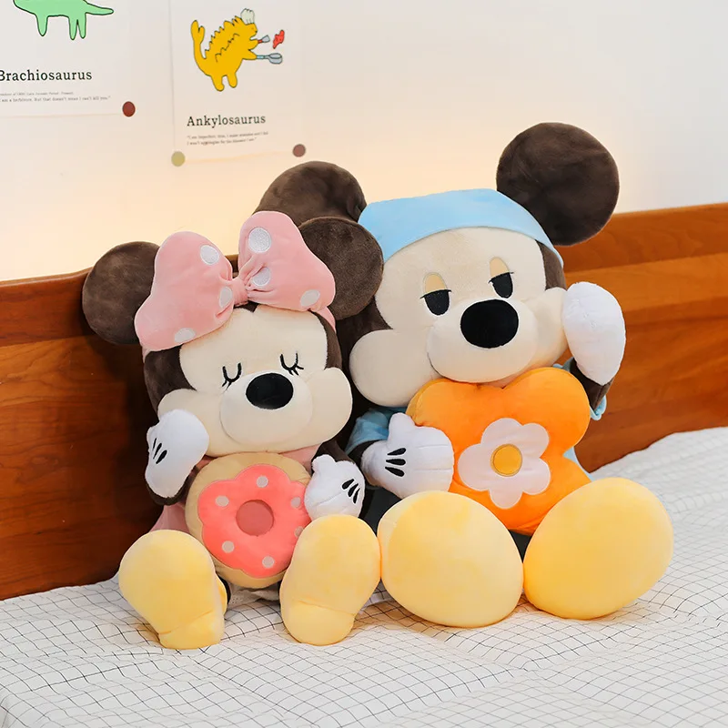 Disney nouveau Kawaii Minnie peluche Mickey peluche poupée chérie petit déjeuner série mignon enfants anniversaire cadeau de noël pour les enfants
