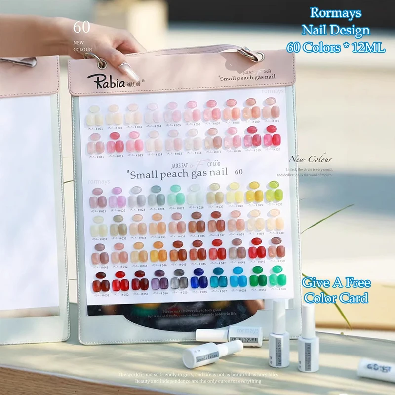 Rormays Rainbow Candy Color żel do polerowania 60 sztuk Mieszany Trwały Kolorowy Żelowy Lakier UV LED Zestaw do Wybielania Salon