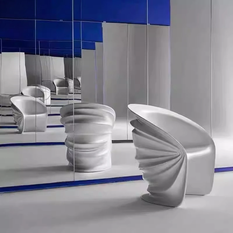Nordic special-shaped shell pattern seat, FRP threaded reception chair, Internet celebrity conch chair