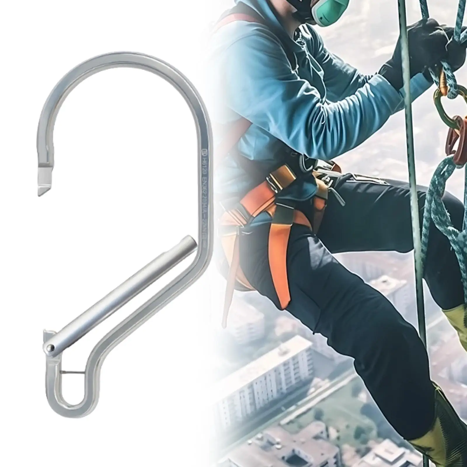 Mosquetón Extra grande multiusos profesional de aluminio en forma de D para trabajo aéreo hamaca cuesta abajo espeleología rappel