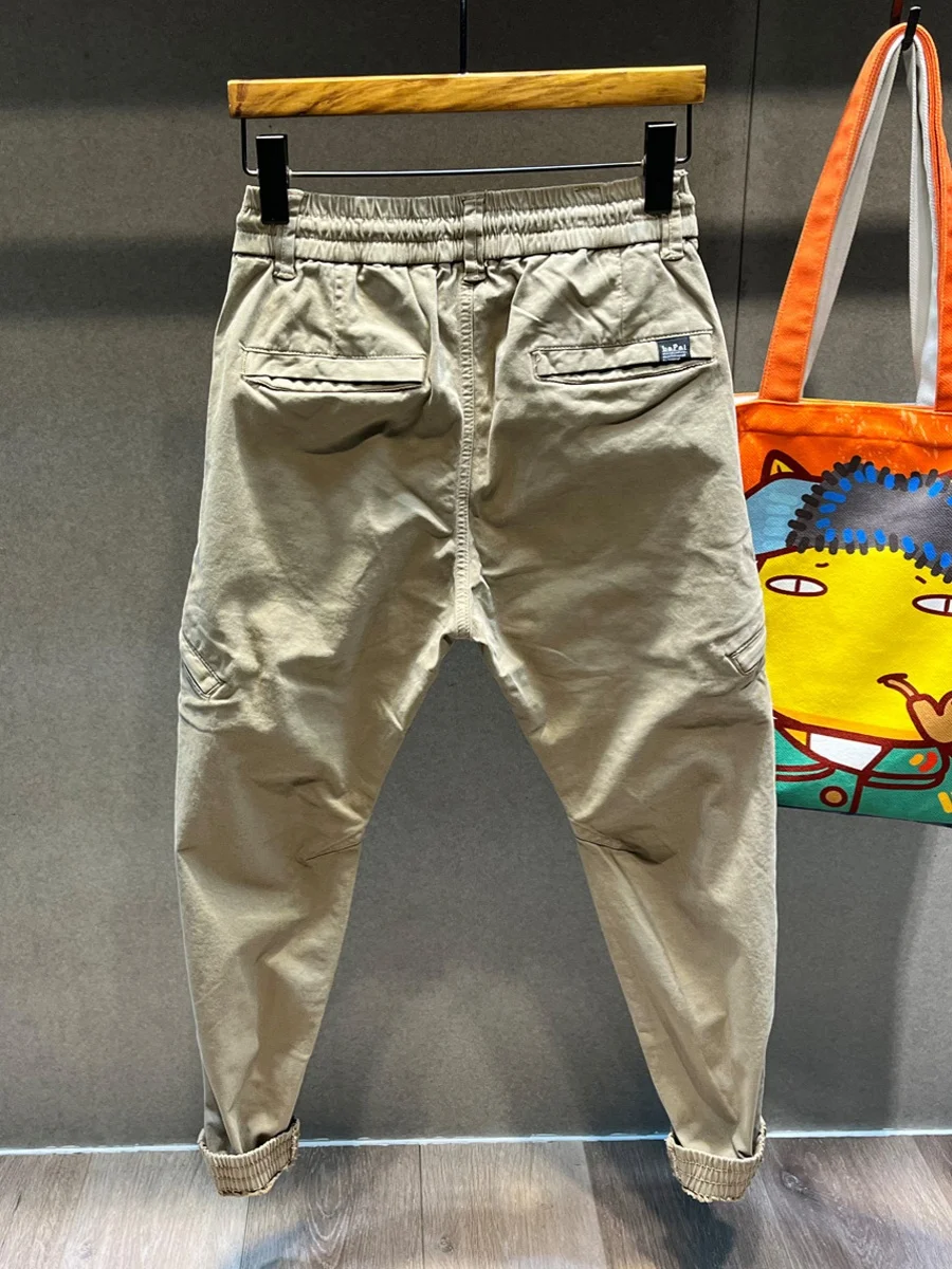 Cool Casual Loose Men's Khaki Workwear Pants Spring Autumn Fashion Brand Youthful Vitality Style Long Trousers with Pockets