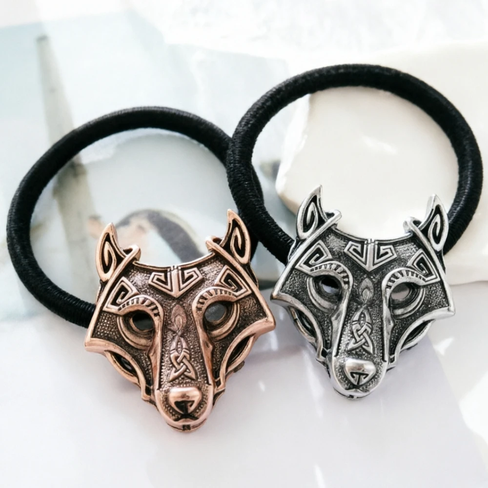 Mystisches 3-Farben-Wikinger-Wolf-Haarband, Elastisches Retro-Punk-Nordische Mythologie-Seil-Stirnband, Kopfbedeckung, Haaraccessoires für Frauen