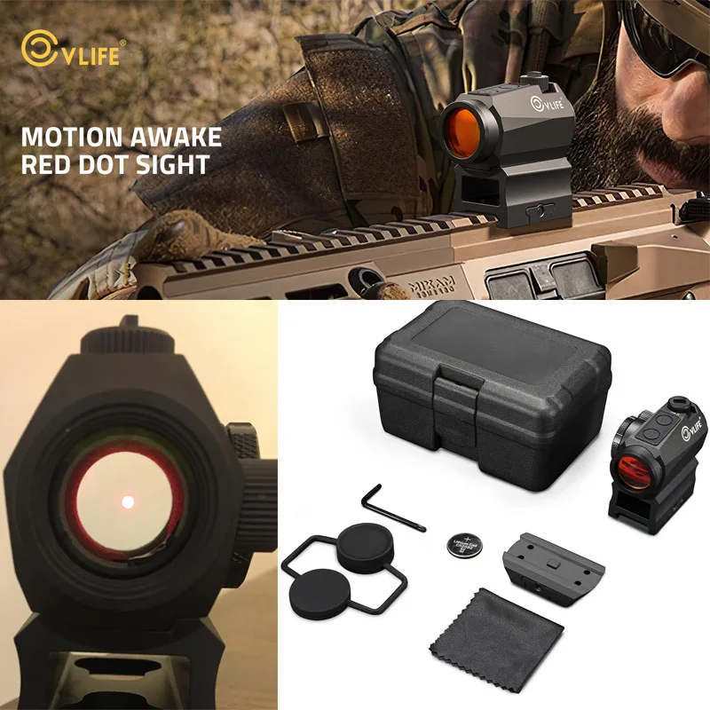 

CVLIFE Red Dot Sight Motion Awake 2 MOA Compact Optic Sight IPX7 Waterproof & Fogproof for Tactical Hunting Shooting Airsoft