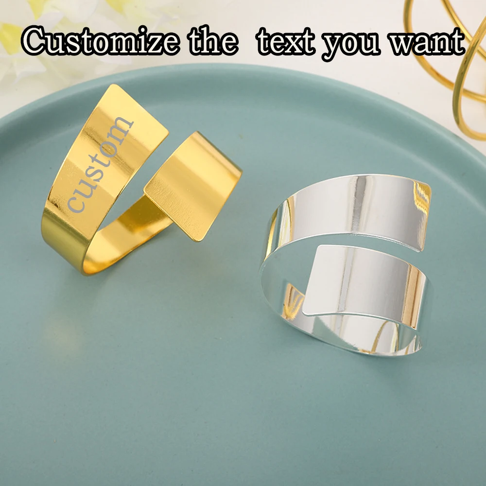 

Luxury Round Metal Napkin Rings Shiny Polished Napkin Holders for Wedding Banquet Party Dinner Table Decor Kitchen Accessories