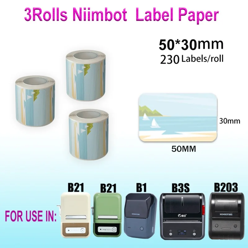 Commercial Office Home Thermal Label Paper Roll Stickers Multiple Patterns Funny Thermal Labeling Printer Machine Niimbot Device