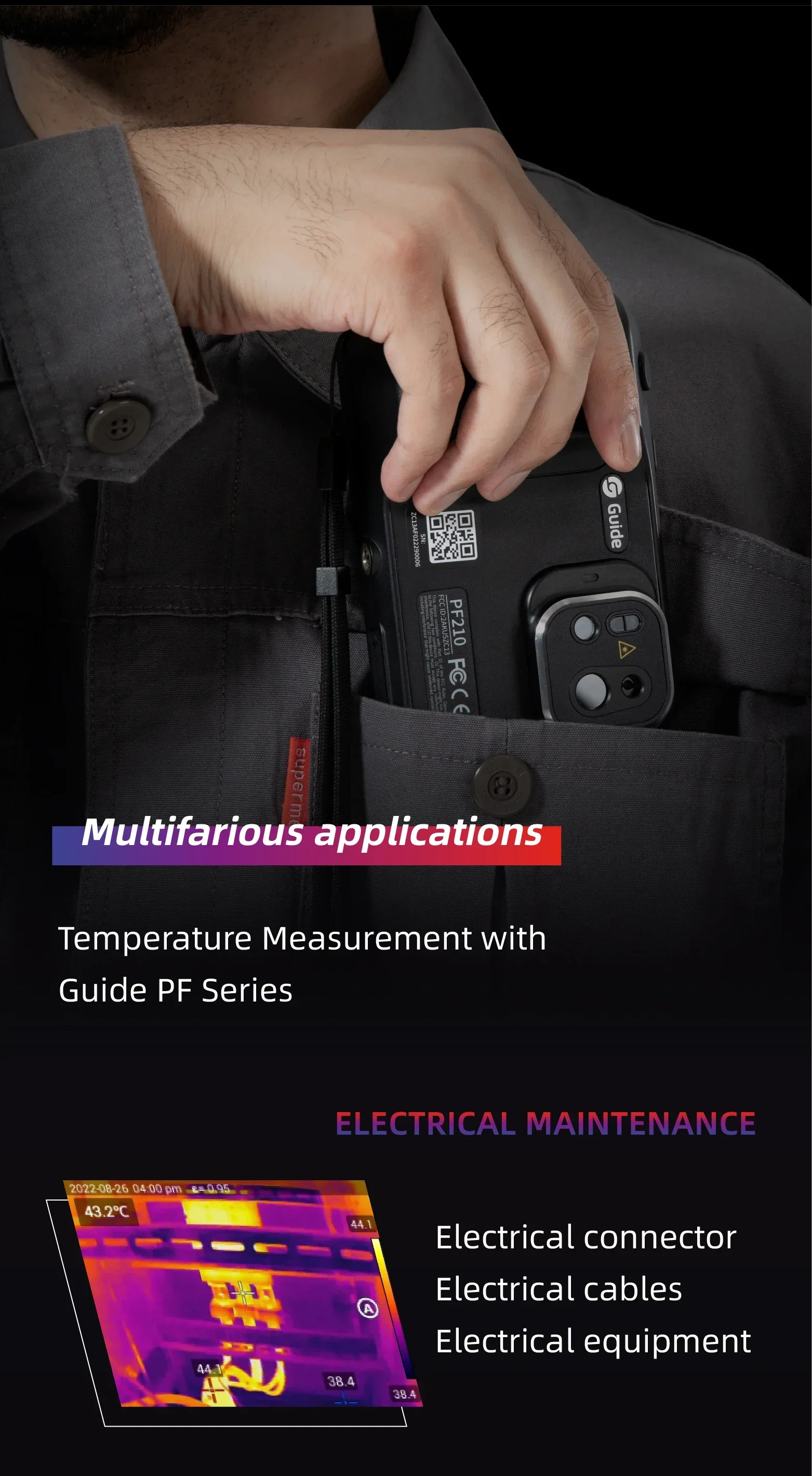 New Arrival Thermography Camera PF210 with Built-in Wi-Fi and 3.5" LCD  TouchScreen