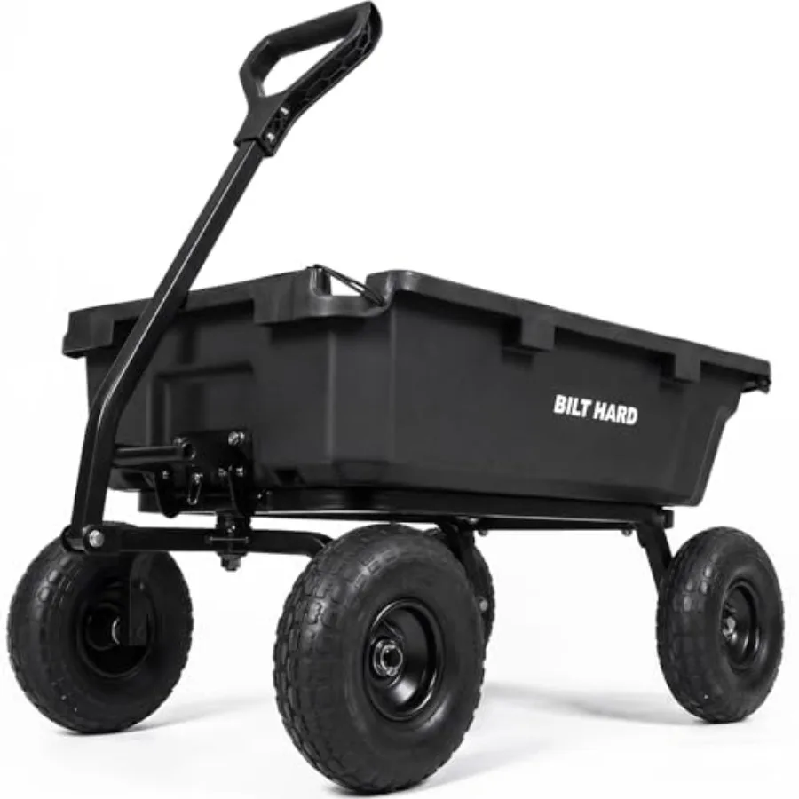 900 lbs Poly Garden Dump Cart, Wheelbarrow Cart with 10