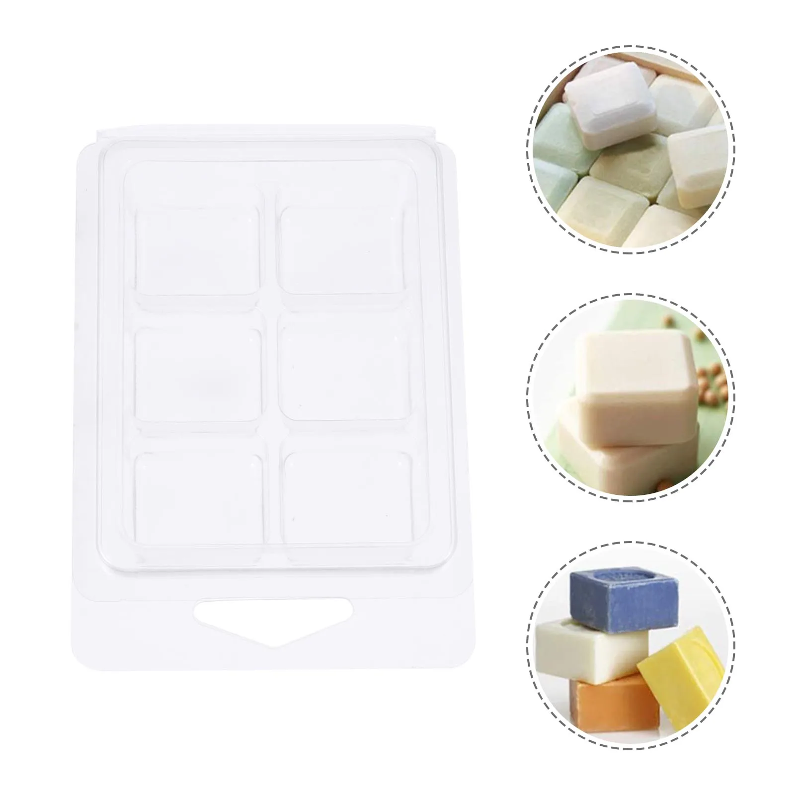 

50 Pcs Mold Wax Melt Clamshell Molds Durable Containers for Melts Soap Cube Tray Cube Mold Packaging