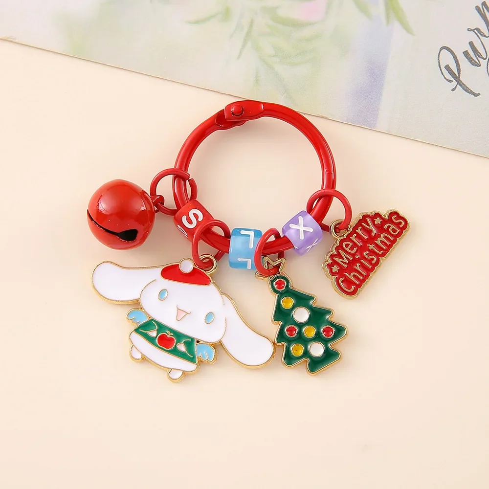 

New Sanrio Christmas keychain letter creative metal book circle Cinnamoroll couple gift children's toys