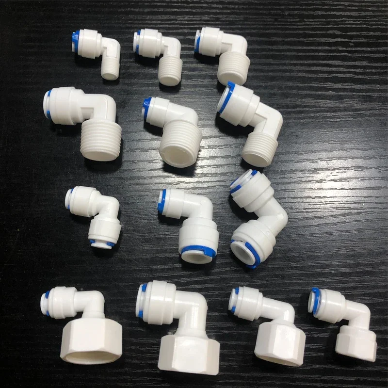

1/4" 3/8" OD Hose Tube 1/2" 3/8" 1/2" thread Reverse Osmosis Aquarium Quick Fitting RO Water Elbow Plastic Pipe Coupling Connect
