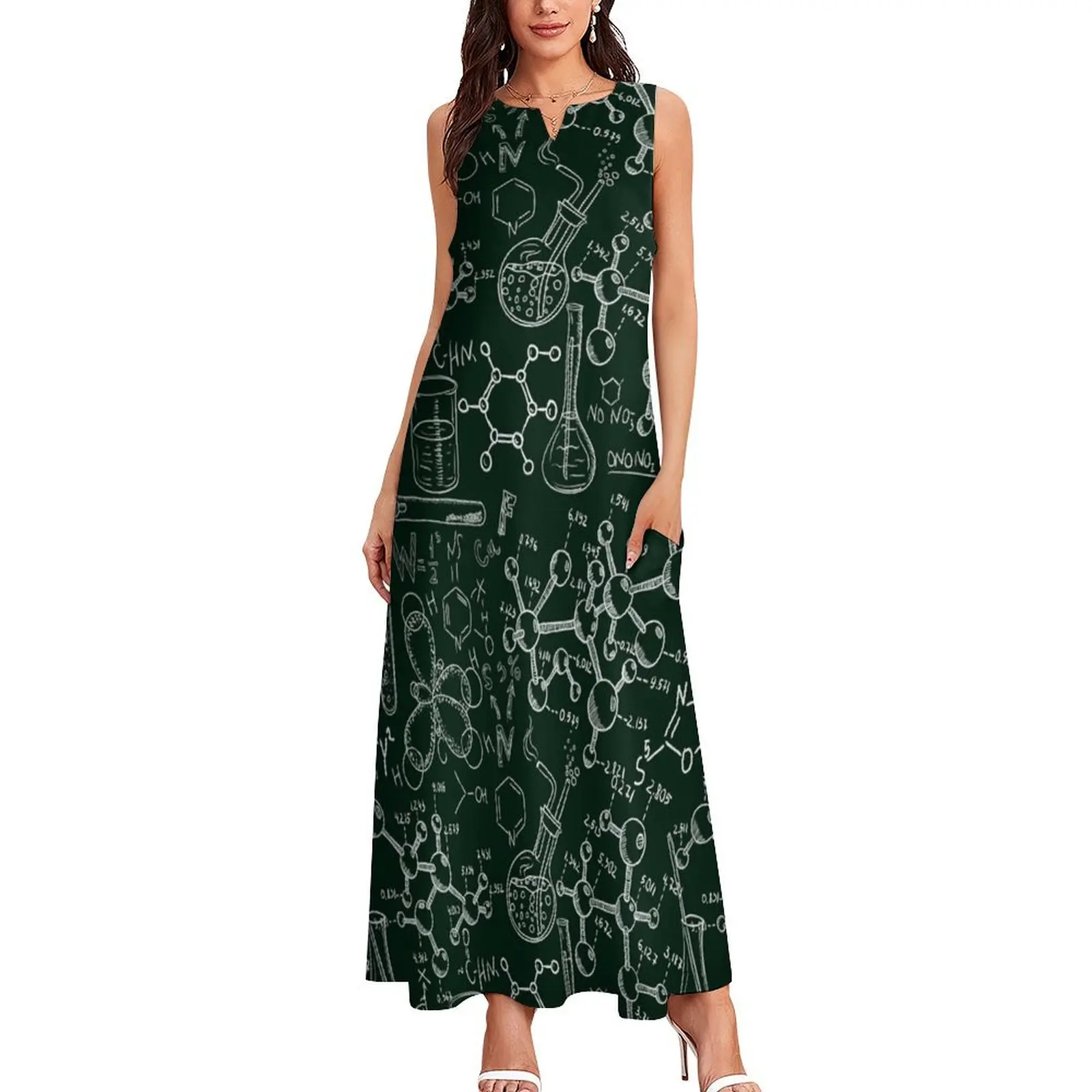 Vintage science old chemistry laboratory seamless pattern Long Dress Summer skirt dresses women summer 2025 Cocktail of dresses