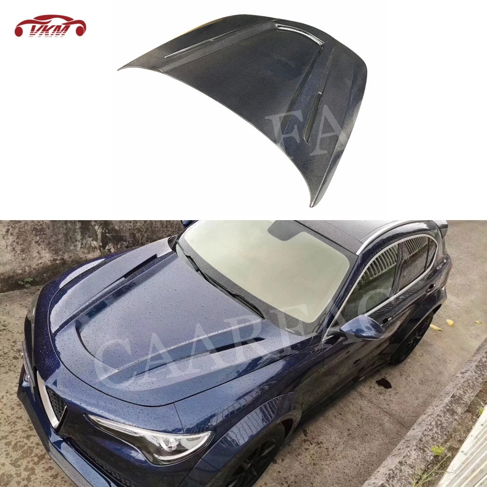 

Carbon Fiber / FRP Front Engine Hood Air Vent Bonnet Cap Cover For Alfa Romeo Stelvio 2017 2018 2019 Car Exterior Decoration