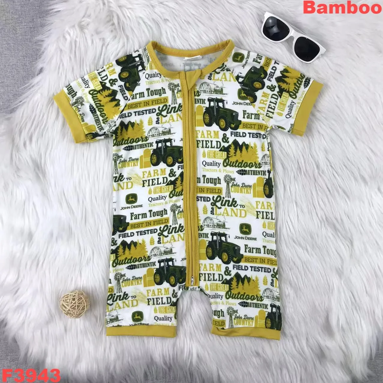 Farm Tough Bamboo Fiber Cow Floral Leopard Print Baby Romper - Soft Short Sleeve Onesie for Newborns 0-24 Months