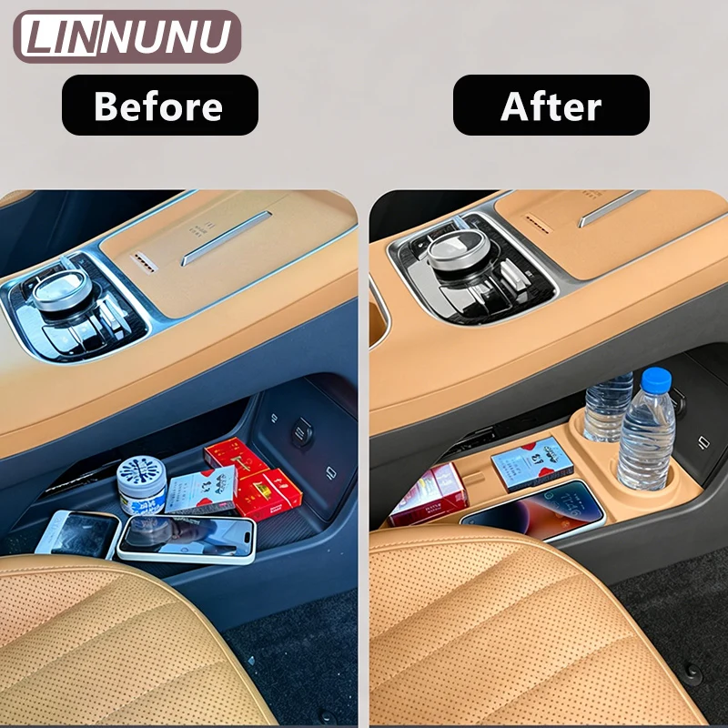 LINNUNU Silicone Car Center Console Lower Storage Box For Geely Starray EX5 EM-i 2026 Starship 7 Organizer Interior Accessories view 3