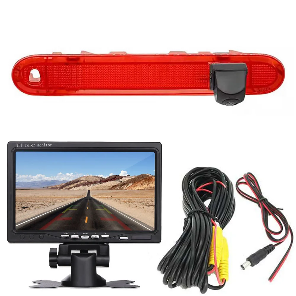 HD Car reverse camera +Monitor Mirror for Mercedes-Benz Citan tourer W415 Micro Camper/ Renault Kangoo Brake stop lamp light