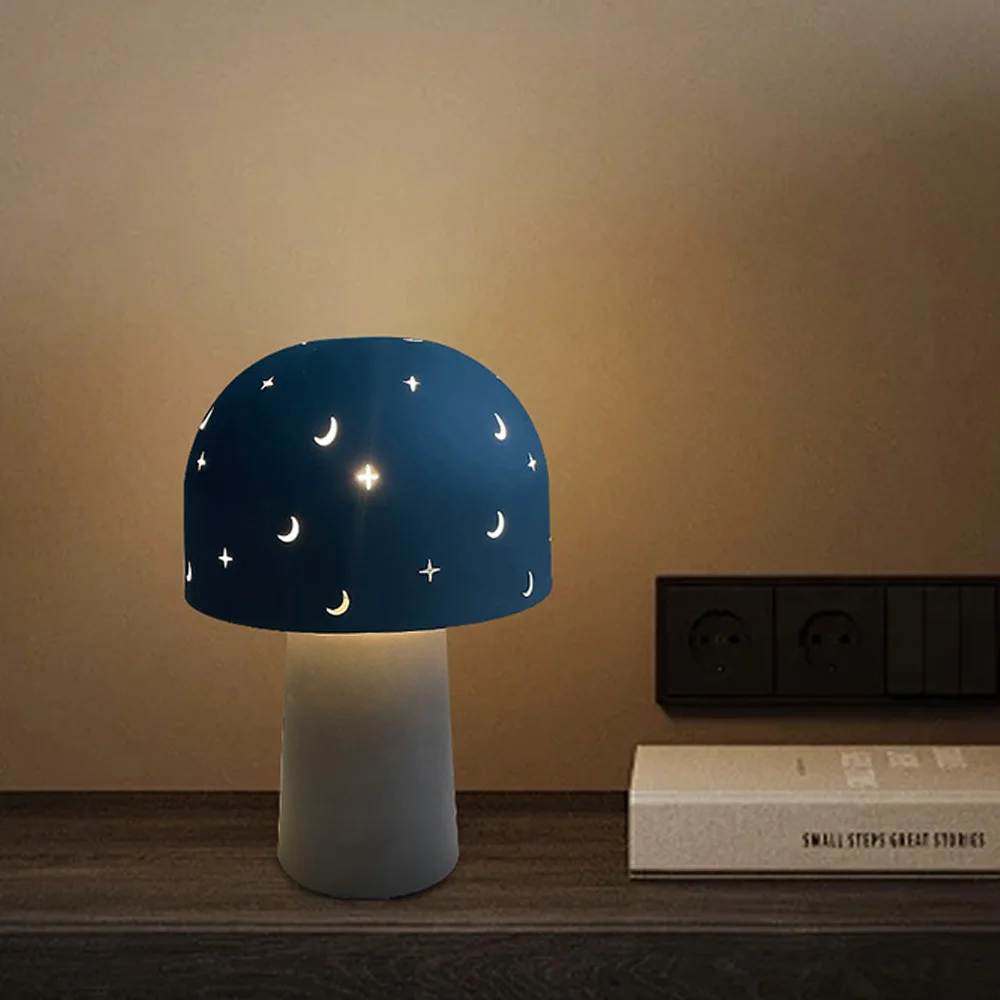 Moon decorative night light Creative mushroom table lamp dining room bedside bedroom desktop high-class ambient light