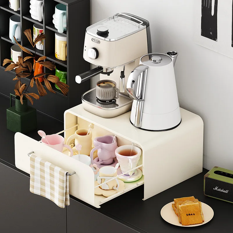 Kitchen Shelf Drawer Type Kitchen Teacup Seasoning Shelf Multipurpose