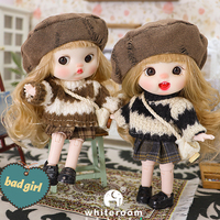 Ob11 Bjd Doll Dolls For Girl 14cm Halloween Collectible Limited Edition Dress Bloody Makeup Cute Christmas Gift Pig Boy Magician