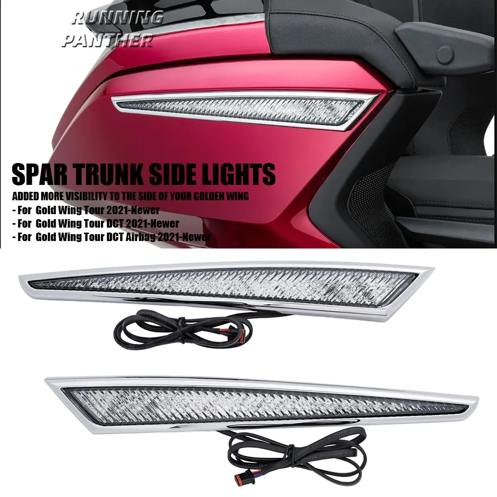 

For Honda Goldwing Gold Wing GL1800 Tour DCT Airbag 2021-2023 Motorcycle Top Spar Box Trunk Side Light Decorative LED Light Lamp