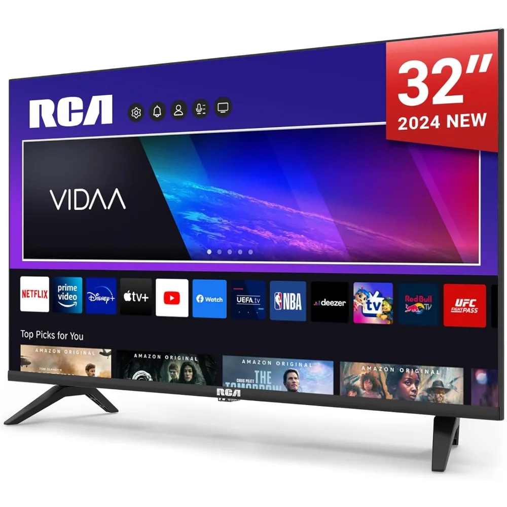 تلفزيون RCA VRS32HQ1 الذكي 32 بوصة (80 سم) WiFi VIDAA تلفزيونات متصلة بدون حواف مع موالف ثلاثي (DVB-C/S2/-T2)