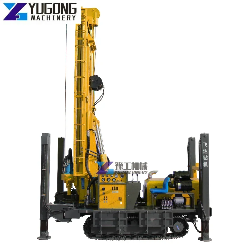 800m 1000m Crawler Drilling Rig Water Well Drilling Rig Machine Driven By Diesel Engine with 800m Drilling Depth Pneumatic DTH