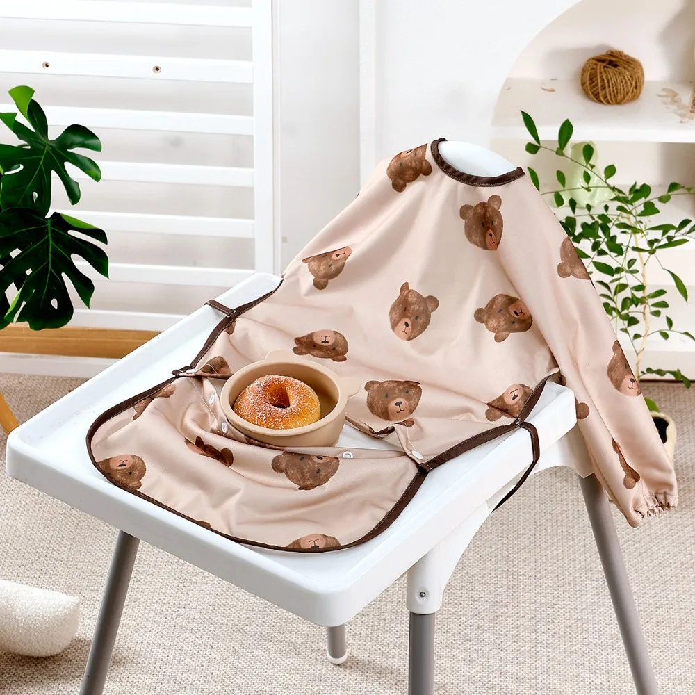 

Дышащий детский нагрудник, водонепроницаемый регулируемый ремень, нагрудник для отлучения от груди с длинными рукавами, который можно стирать в машине, съемный комбинезон, нагрудник