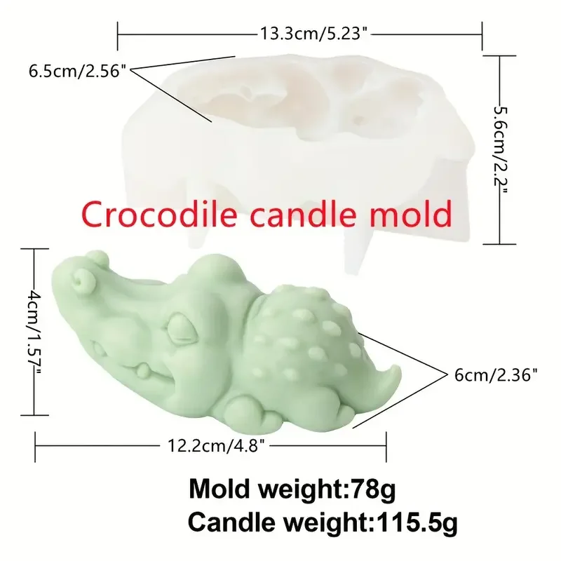 3D Cartoon Crocodile Elephant Silicone Mold Animal Candle Soap Resin Cute Crocodile Animal Aroma Soap Plaster Resin Decor