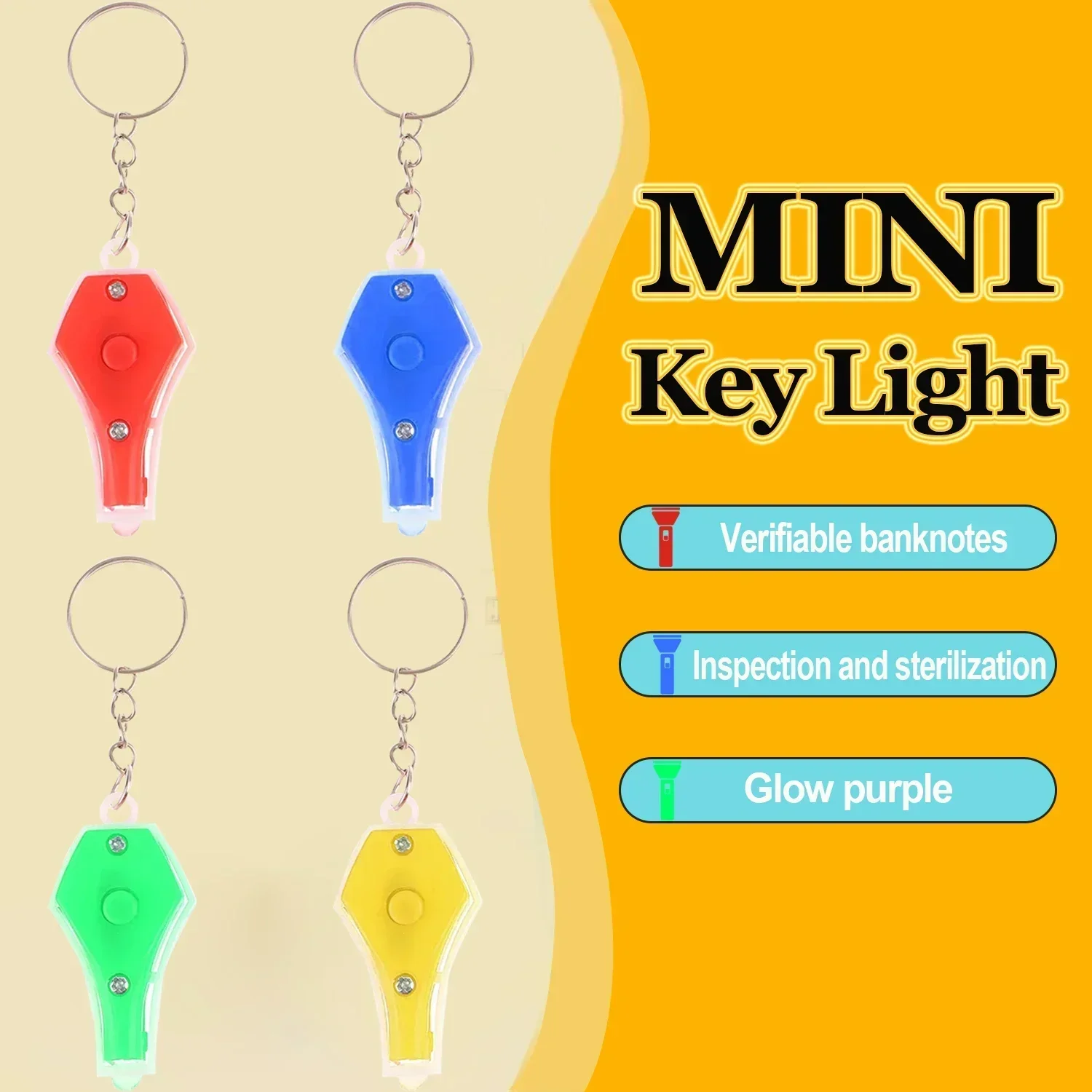 

1-20PC Mini UV Keychain light for Money Or ID Scorpion Pet Stains Cat Tinea Leakage Invisible Ink Marker Fluorescent Detector