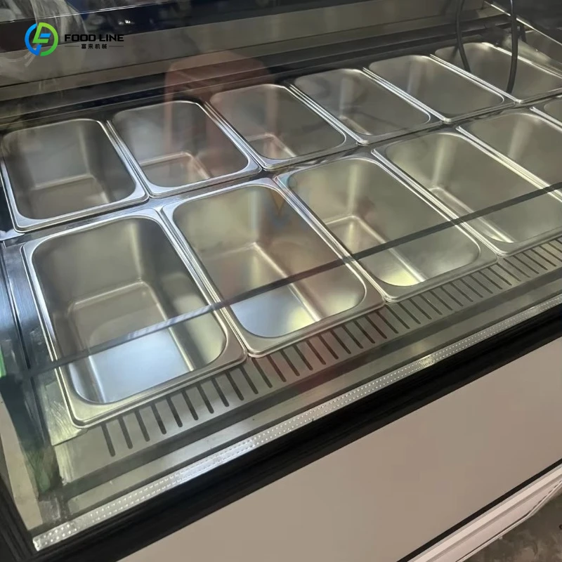 Customized Italian Ice Cream Display Freezer Rust Resistant Glass Door Commercial Refrigerated Cabinet Mall Stalls