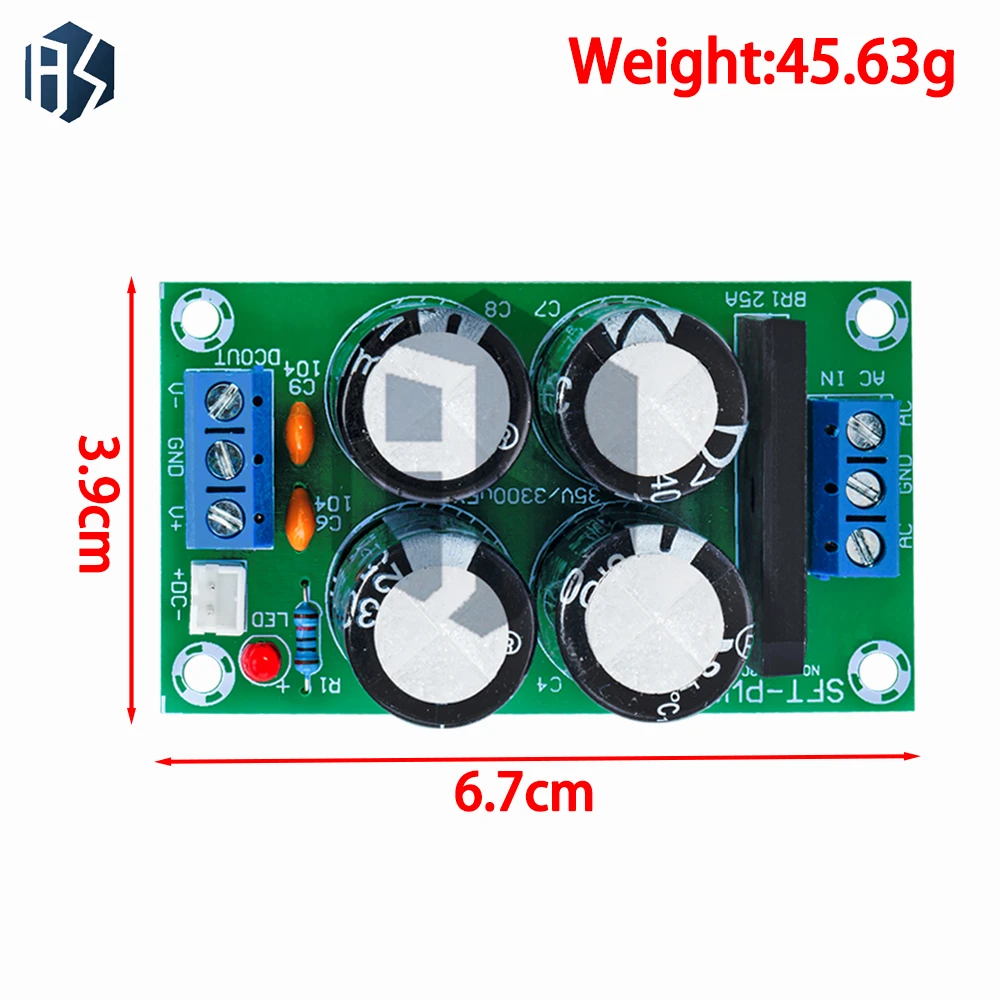 PW28 Dual Power Filter Amplifier Board with High-Current 25A Flat Bridge Rectifier for Unregulated Power Supply – DIY Kit