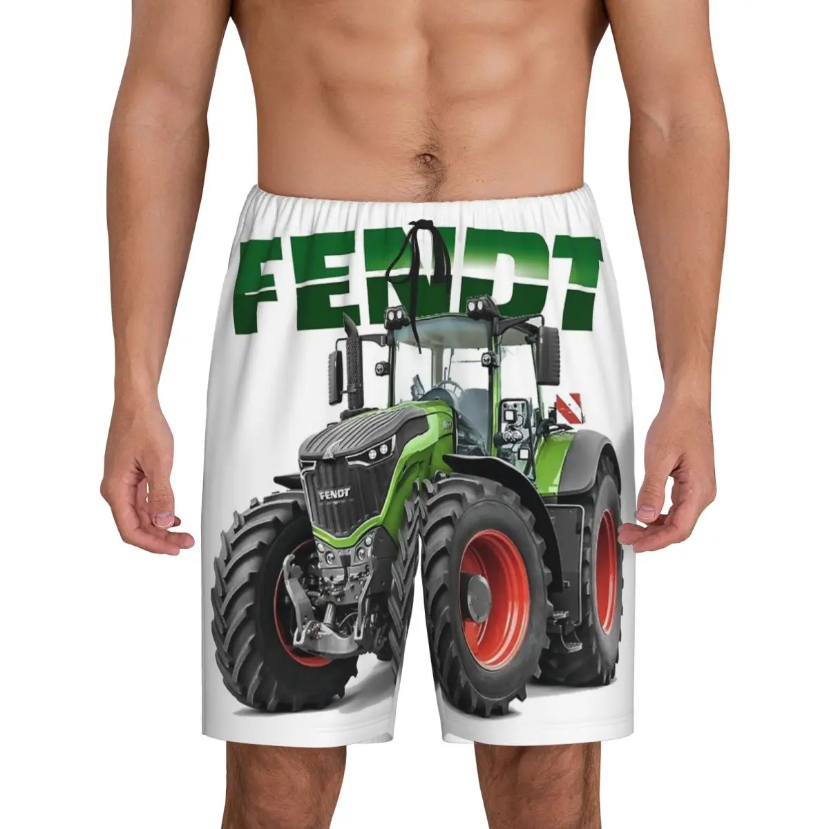 

Мужские короткие пижамные штаны Custom Fendt German Tractors, нижняя часть пижамы, шорты для сна, спальные штаны