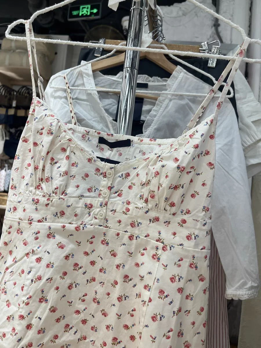 Minivestido camisero rojo con encaje Floral para mujer, vestido corto de verano con tres botones en la espalda con cordones y cintura elástica, Vestidos cortos de algodón