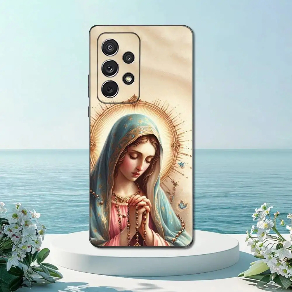Virgin De Guadalupe Art Phone Case For Samsung S22,S21,S20,S10,S9,S25,S24,S23,Ultra,FE,Plus,Lite,Soft Silicone Black Cover