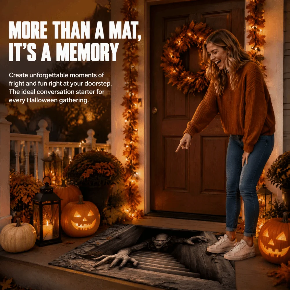 Halloween Optical Illusion Rug Non-Slip Quick Dry Bathroom Carpet Abrasion-Resistant Water-Absorbing Home Floor Mat Bathroom
