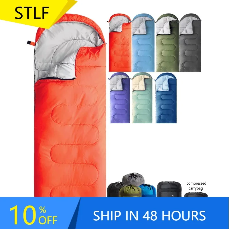 XMSJ Single Person Hooded Sleeping Sack Solid Rectangle Shape Used For Tent Simple Cheap Envelope Style Simple Camping Sleeping