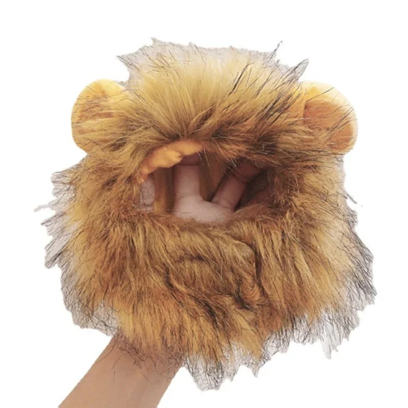 Cat Costume Cute Lion Mane Cat Wig Hat Cosplay Clothes Cap Dress Up Puppy Kitten Halloween Christmas Party Decoration Supplies