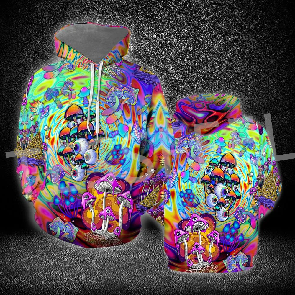 

Tessffel Mushroom Hipple Psychedelic Trippy Tattoo Colorful Tracksuit 3DPrint Men/Women Streetwear Casual Funny Jacket Hoodies V