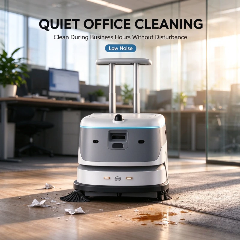 Customized Commercial Autonomous Floor Cleaning Robot With Handle Intelligent Navigation For Hotel Office Floor Sweep Wash