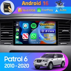 Android 16 Carplay Auto For Nissan Patrol 6 Y62 2010 - 2020 9 Inch Car Radio GPS Navigation Video Player Head Unit 2 Din Stereo