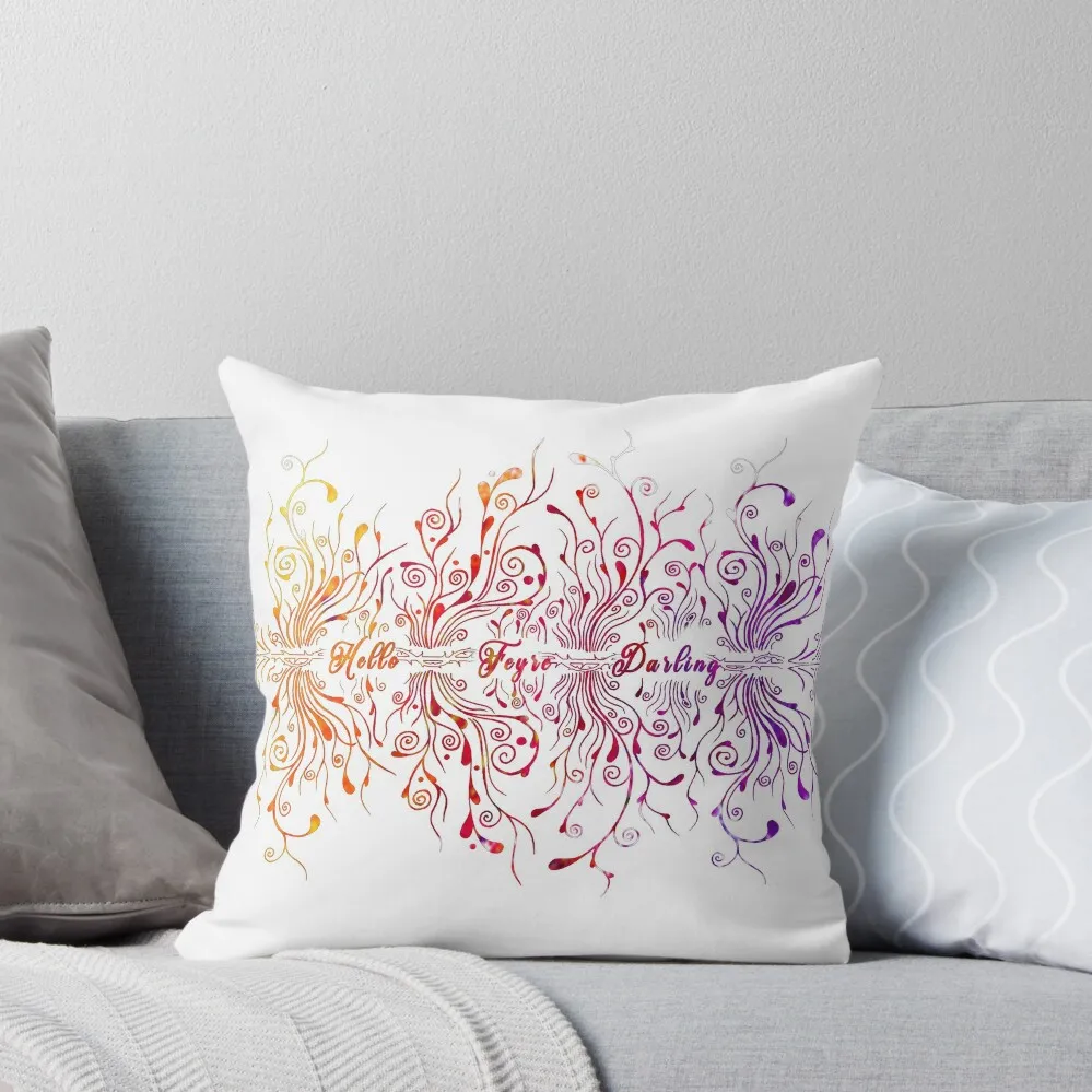 Hello Feyre Darling Rainbow Swirls Throw Pillow Christmas Pillow Covers Sofa Covers Cushion Cover pillow