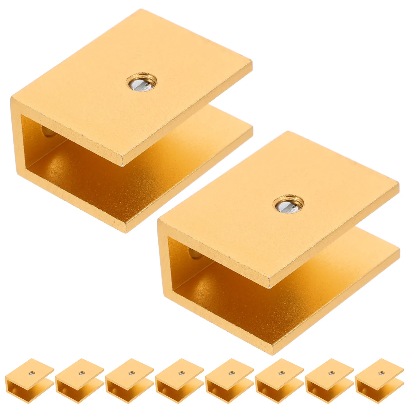 10 Pcs Wall Shelf Black Glass Brackets Barn Door Clamps Brass Frameless Shower Adhesive Cable Management Clip For Shelves