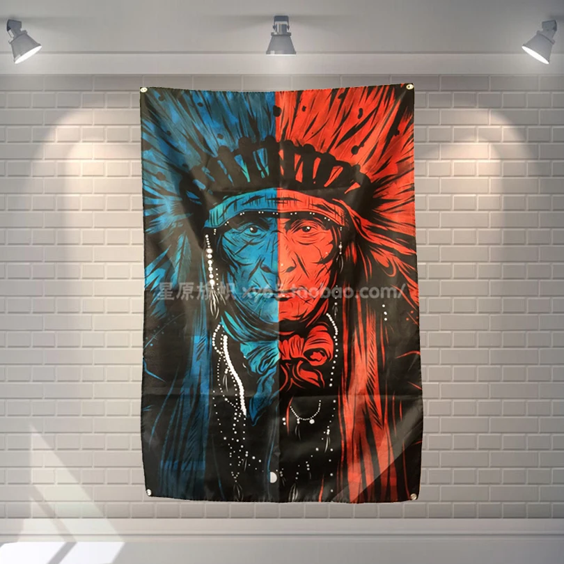 

"The Indians" Rock Band Poster Hanging Painting Wall Sticker 56X36 Inches Cloth Banner Music Banquet Home Decor