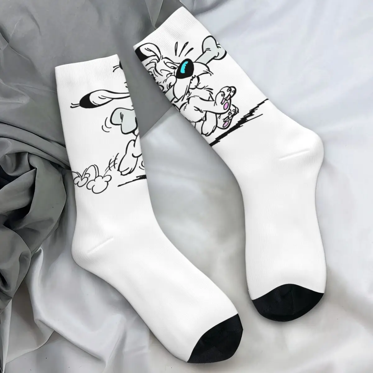 Asterixs And Obelixs Dogmatix Socks Retro Stockings Unisex Men Soft Running Socks Spring Design Non Slip Socks