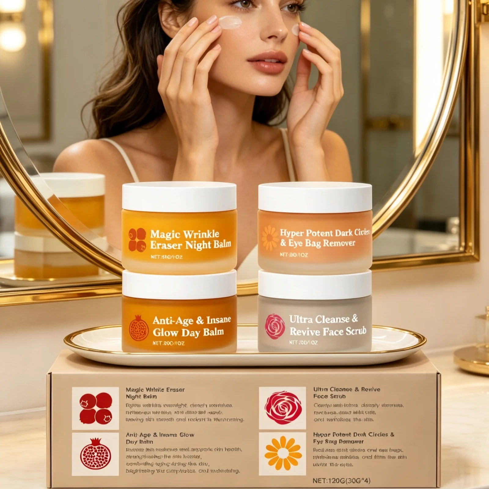 Anti-Aging Face Cream - Kit de Cuidados Faciais Antienvelhecimento Multifuncional