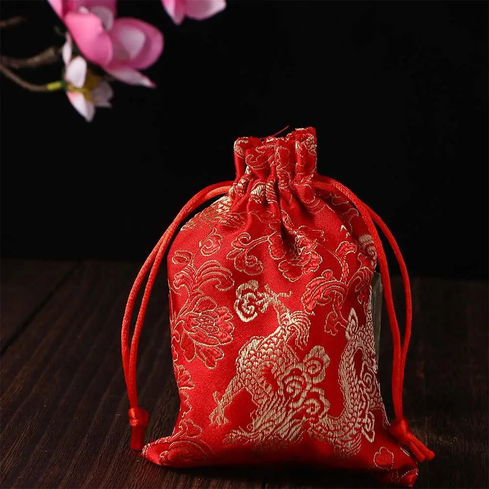 Geschenkbeutel für Partys, bestickt, Hochzeit, Satin, Schmuckverpackung, Aufbewahrungstasche – Detail 5