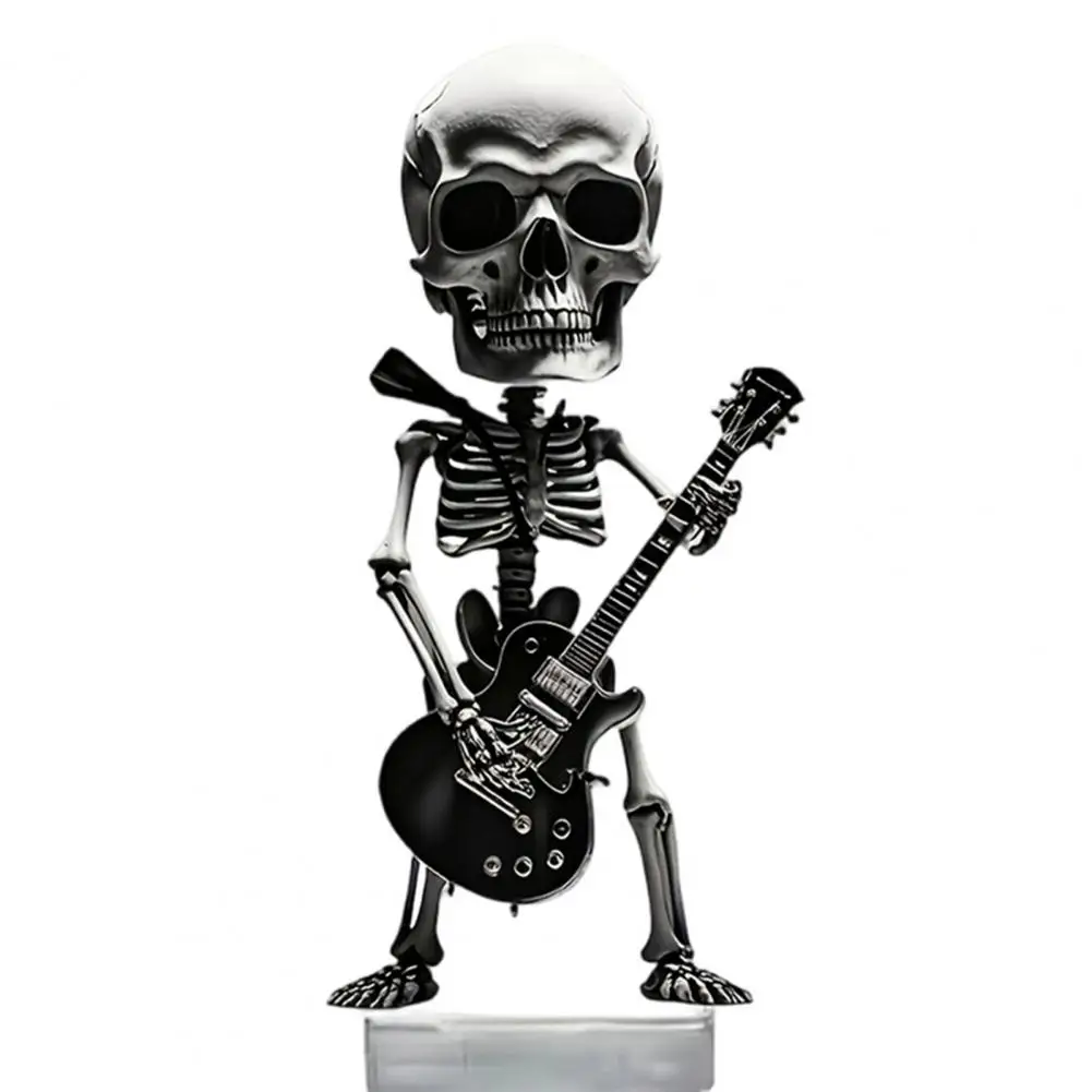 Car Ornaments Expressive Car Accessories Skull Spring Car Ornament Acrylic Skeleton Figurine Bobble Head Dashboard for Vehicle